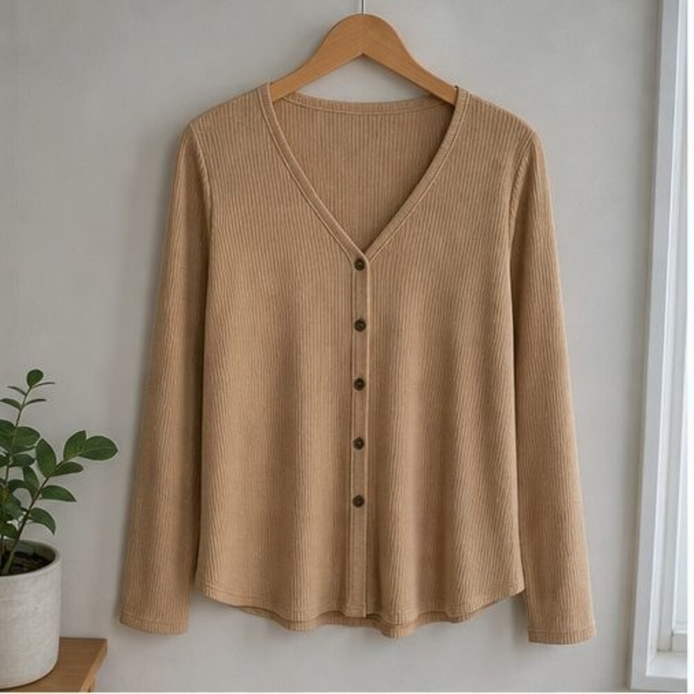 Camel Lace Trim Top